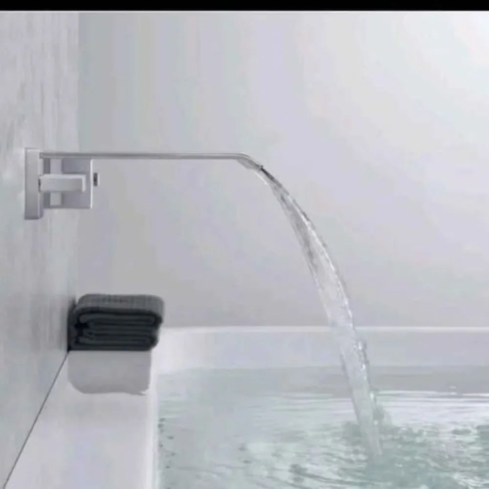 Qinkell Waterfall Tub Faucet 2 Handle Chrome Wall Mount